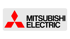 Logo von Mitsubishi Electric mit rotem Diamant-Symbol und schwarzem Text auf weißem Rechteck.