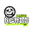 Schwarzes und neon-grünes Logo "DRIVE NERDS.DE" mit einem gesprühten Smiley-Gesicht mit X-Augen.