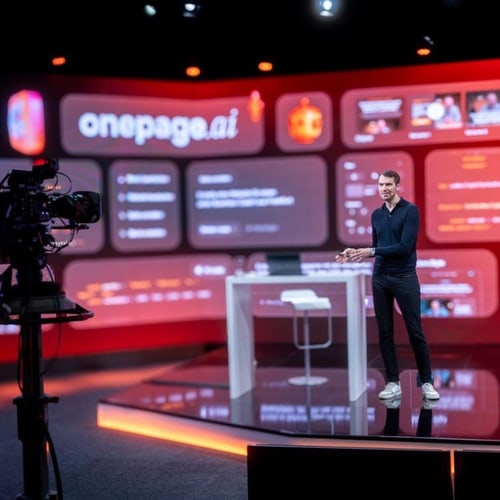 Das Studio beim letzten Release-Webinar zu Onepage AI