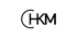 Schwarzer Schriftzug "HKM", wobei das "H" von einem unvollständigen Kreis umschlossen wird, auf dunklem Hintergrund.