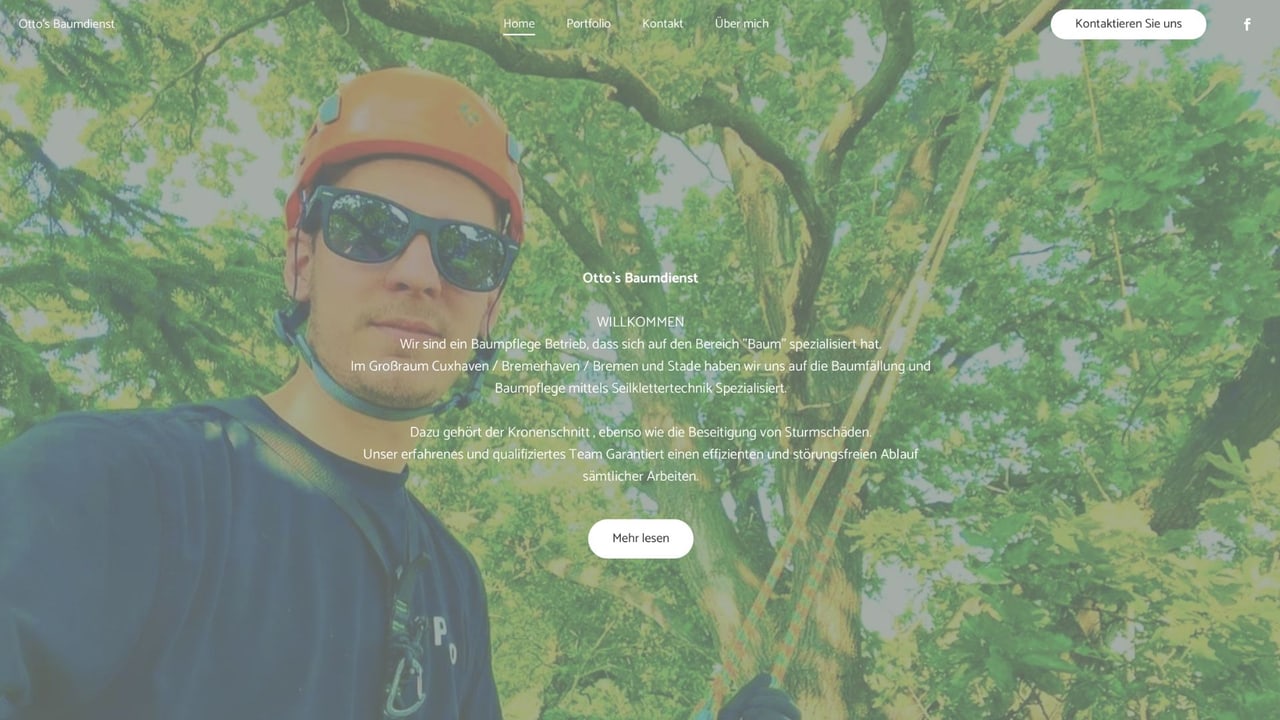 Ottos Baumdienst Webseite – Vorher-Ansicht vor dem Rebranding