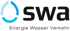 swa Logo mit blauem Tropfen-Symbol und dem Text "Energie Wasser Verkehr".