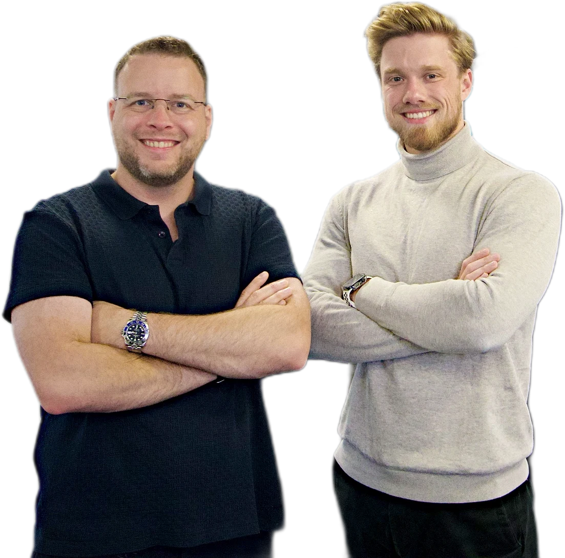 Sascha Woll und Mika Lübben, Geschäftsführer von Anfragehelden