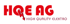 Rotes „HQE AG“ Logo mit einem Blitz und „HIGH QUALITY ELEKTRO“ darunter.