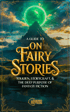 Book cover: "A Guide to On Fairy Stories" by Tolkien, with a green moon over mountains and a river.