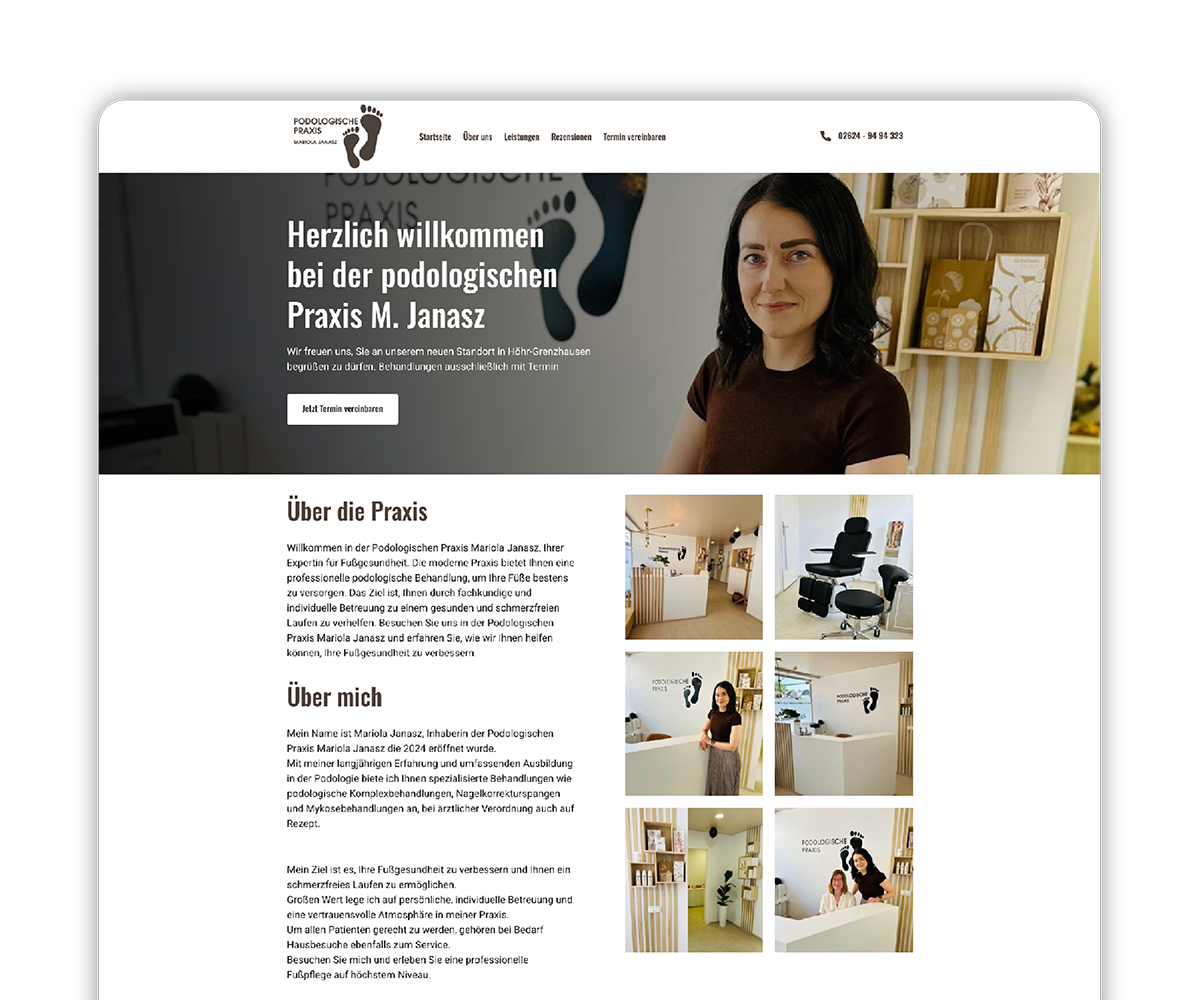 Webseite Podologische Praxis M. Janasz