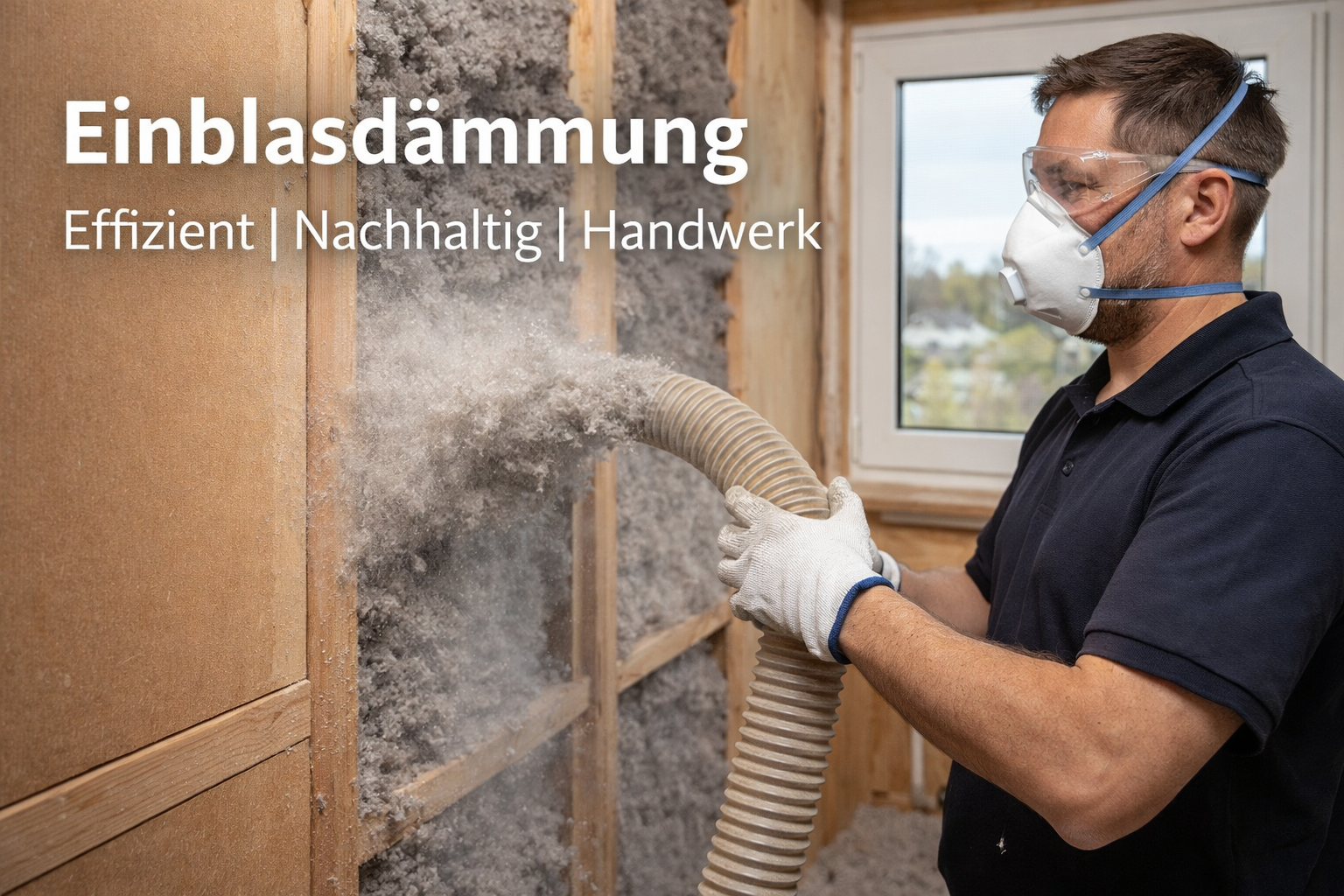 Einblasdämmung Bohrung und Maschine