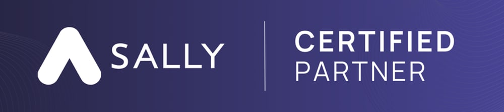 Logo von Sally mit dem Text "CERTIFIED PARTNER" daneben.