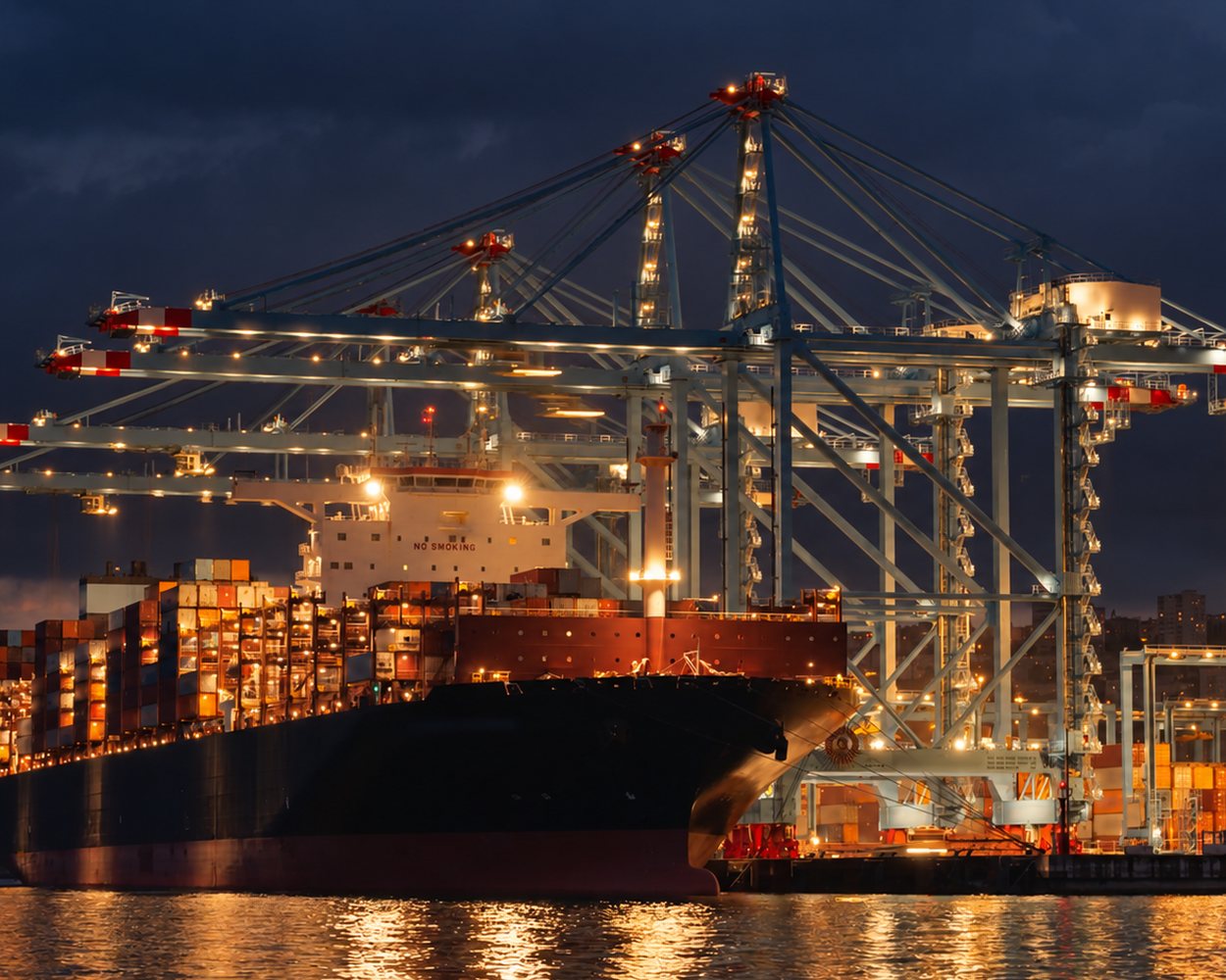 Containerschiff im Hamburger Hafen