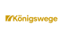 Königswege-Logo mit goldenem Schriftzug und diagonalem Pfeilsymbol