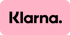 Klarna-Logo in Schwarz auf rosa Hintergrund.