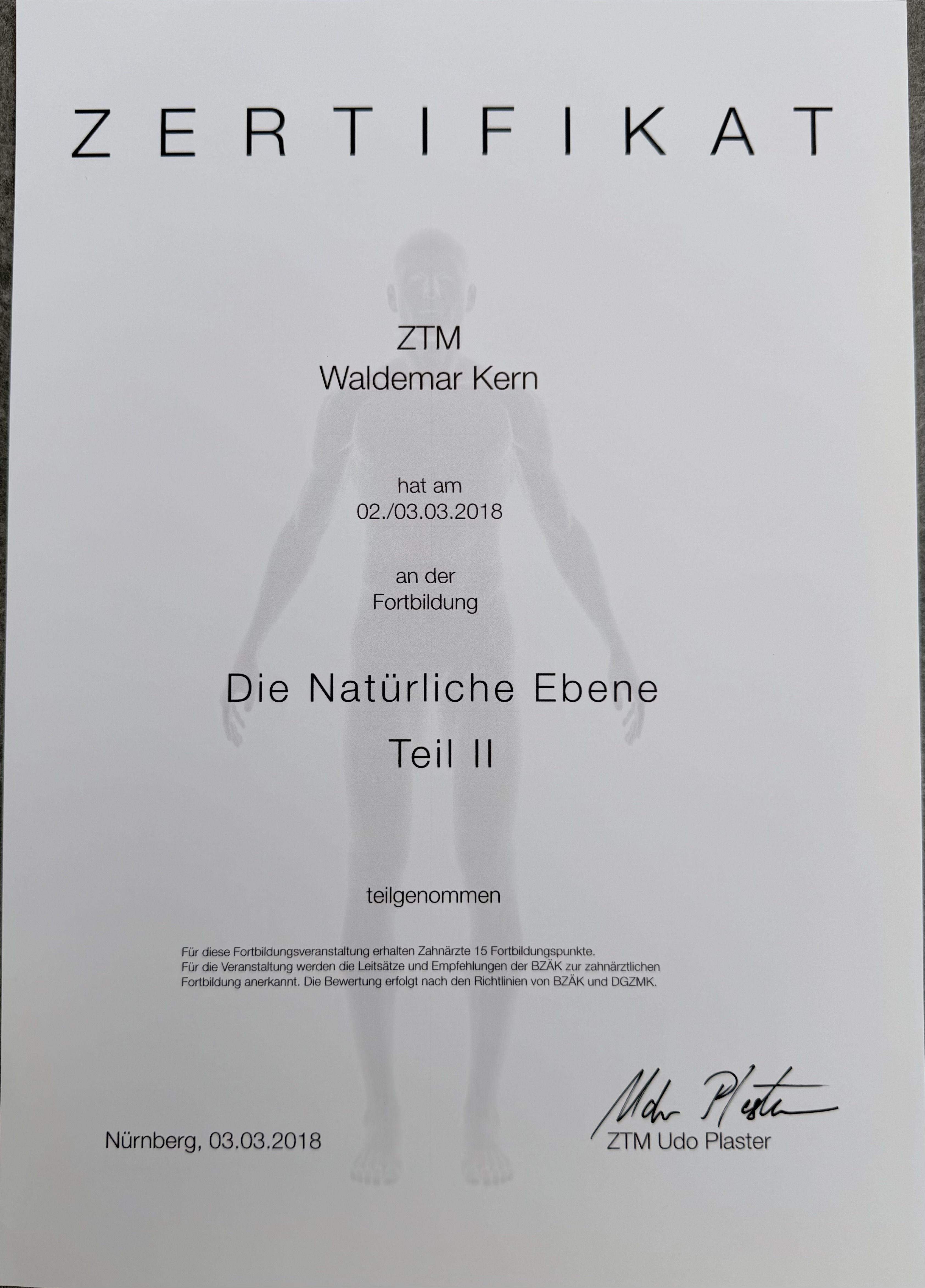 Fortbildungszertifikat 3 von ADU-Dental