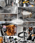 Montage verschiedener Bilder von Betonbearbeitung, mit dem Text "podobnik, betonbearbeitung" in der Mitte.