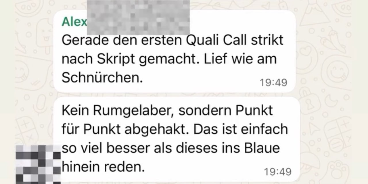 Kundenergebnis: Erster Quali Call strikt nach Skript, lief top