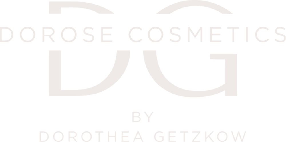 Logo von DOROSE COSMETICS by DOROTHEA GETZKOW mit stilisierten "D" und "G" in Weiß auf grünem Hintergrund.