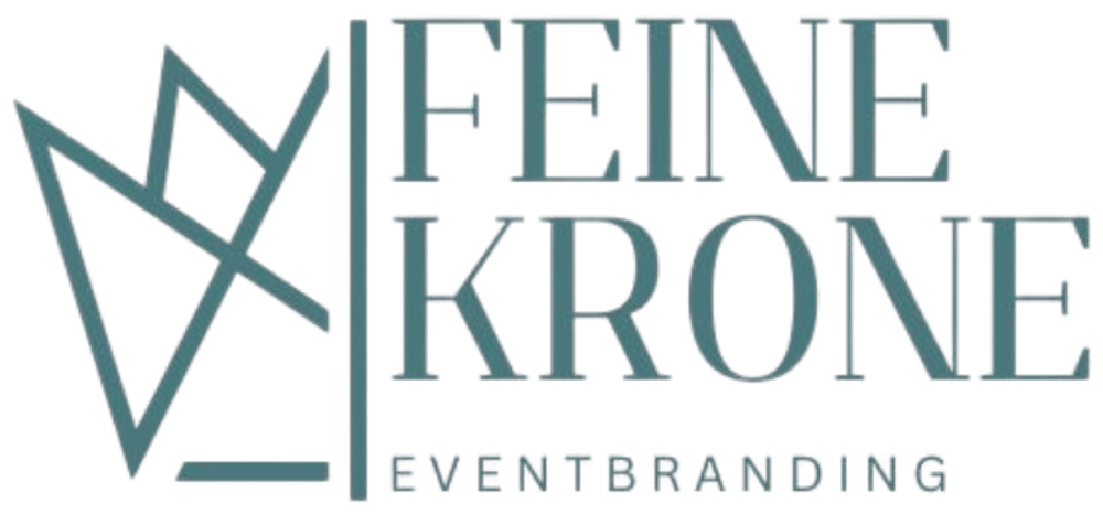 Logo mit stilisierter Krone und den Wörtern "FEINE KRONE EVENTBRANDING".