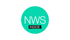 Ein teal-farbener Kreis mit weißem Text "NWS" und darunter "INSIDE." auf schwarzem Hintergrund.