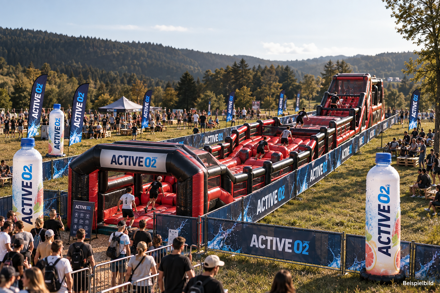 Ninja Warrior Parcours im Hüpfburg Design