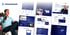 Ein Mann in blauem Hemd sitzt lächelnd vor einem Mikrofon, umgeben von mehreren timvestment-Website-Mockups.