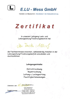 Zertifikat für Herrn Torsten Albrecht von E.LU-Mess GmbH für Leck- und Leitungsortung/Trocknungstechnik.