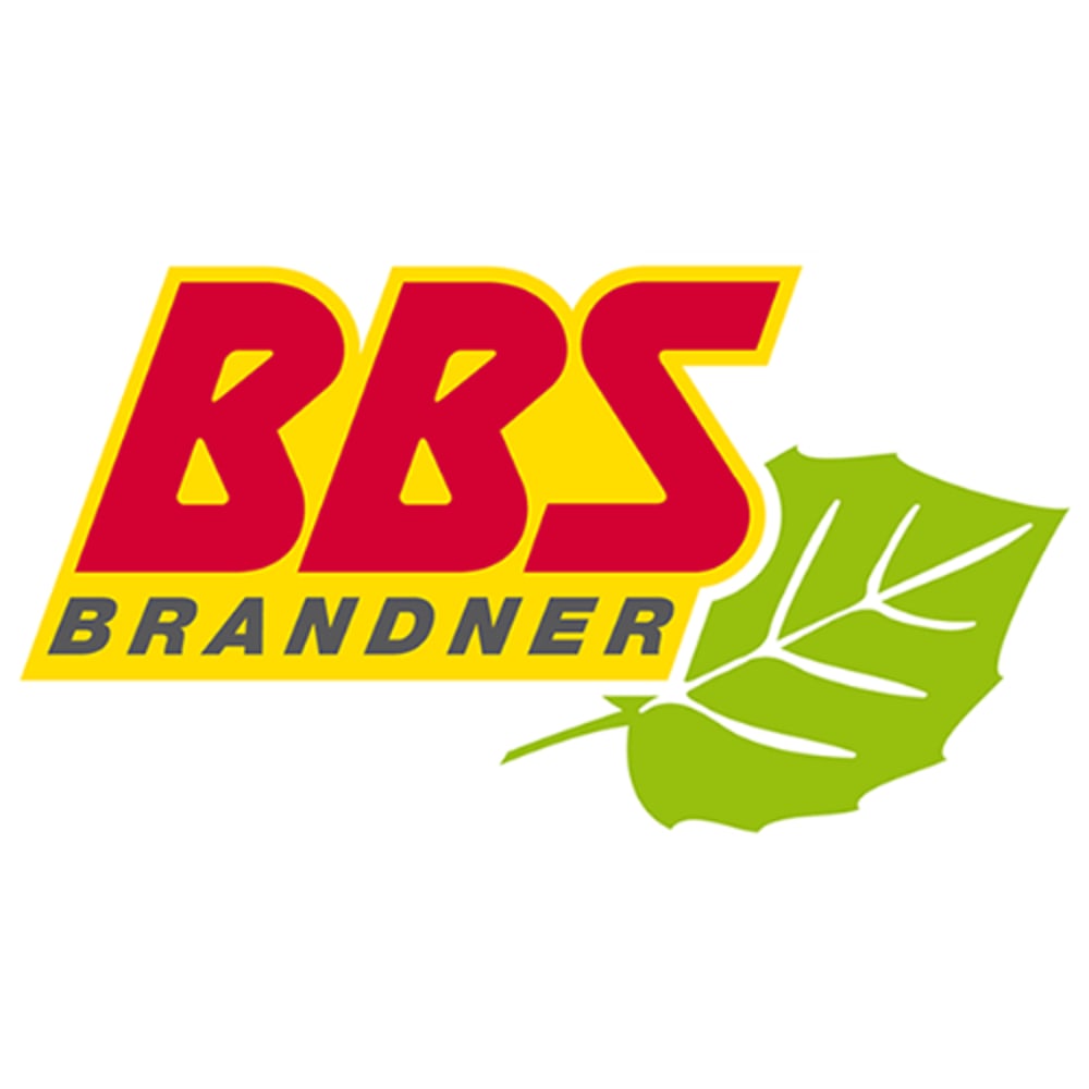 BBS BRANDNER Logo mit einem grünen Blatt.