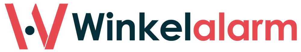 Winkelalarm logo with a red "W" and a small black circle, followed by dark grey "inkel" and red "alarm" text.