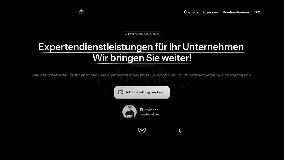 Bildschirmaufnahme der Website von Mohr-Servicing