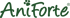 Grünes AniForte-Logo mit Pfotenabdruck über dem "i" und Registrierungszeichen.