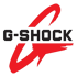 Schwarzes G-SHOCK-Logo mit rotem, zackigem Blitzsymbol.