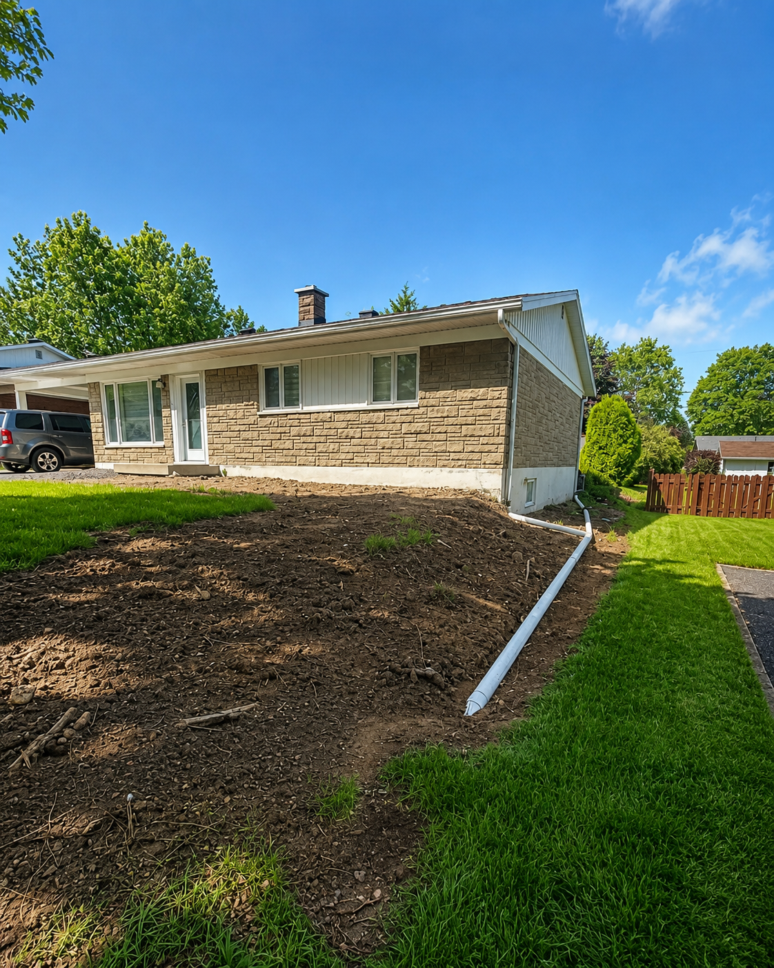 Terrain remis en ordre à la suite de travaux
