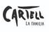 Schwarzes Logo mit dem handgeschriebenen Wort "CARTELL" und "LA FAMILIA" darunter.