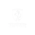 Weißes Ferrari-Logo mit springendem Pferd und SF-Initialen über dem Schriftzug „Ferrari“ auf grünem Hintergrund.
