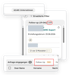 Screenshots aus einem CRM: 62.681 Unternehmen, 1.639 Kontakte im Follow-up, 566 Deals im Follow-up