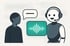 Illustration eines KI-gestützten Chatbots im Gespräch mit einem Nutzer – Voice Agent Automatisierung