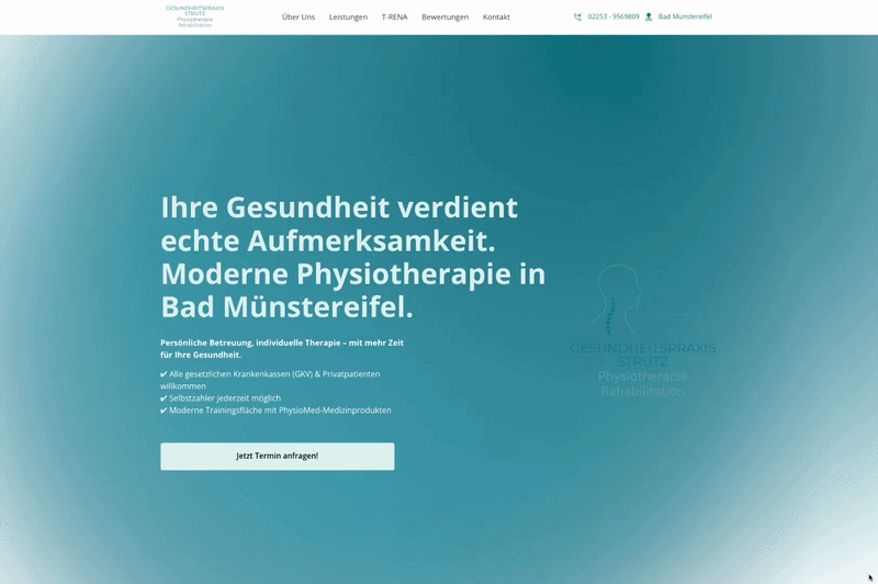 Animierte Vorschau der Website Gesundheitspraxis Strutz