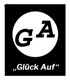 Grünes Logo mit den Buchstaben „GA“ in einem Kreis und dem Schriftzug „Glück Auf“.