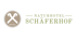 Logo des Naturhotel Schäferhof mit zwei gekreuzten Schäferstöcken in einem Kreis und dem Wort "HOTEL" darunter.
