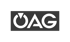 OAG-Logo auf dunkelgrünem Hintergrund, weißer Text "OAG" mit einem Pfeil, der einen Kreis bildet.