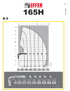 Diagramm der Effer 165H Kranlastkapazität mit Entfernungen in Metern und Gewichten in Kilogramm.