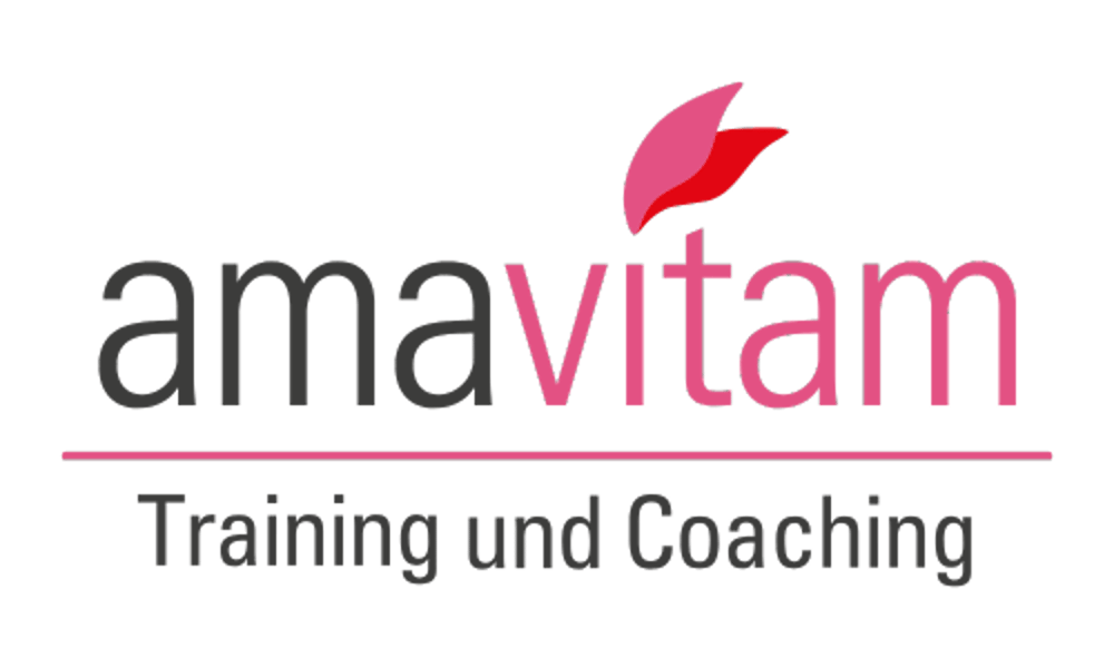 Amavitam Logo mit den Worten "Training und Coaching" darunter.