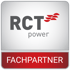 RCT Power Logo mit dem Text "FACHPARTNER" unten.