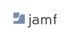 Jamf-Logo mit blauem Symbol und grauem Text „jamf“.