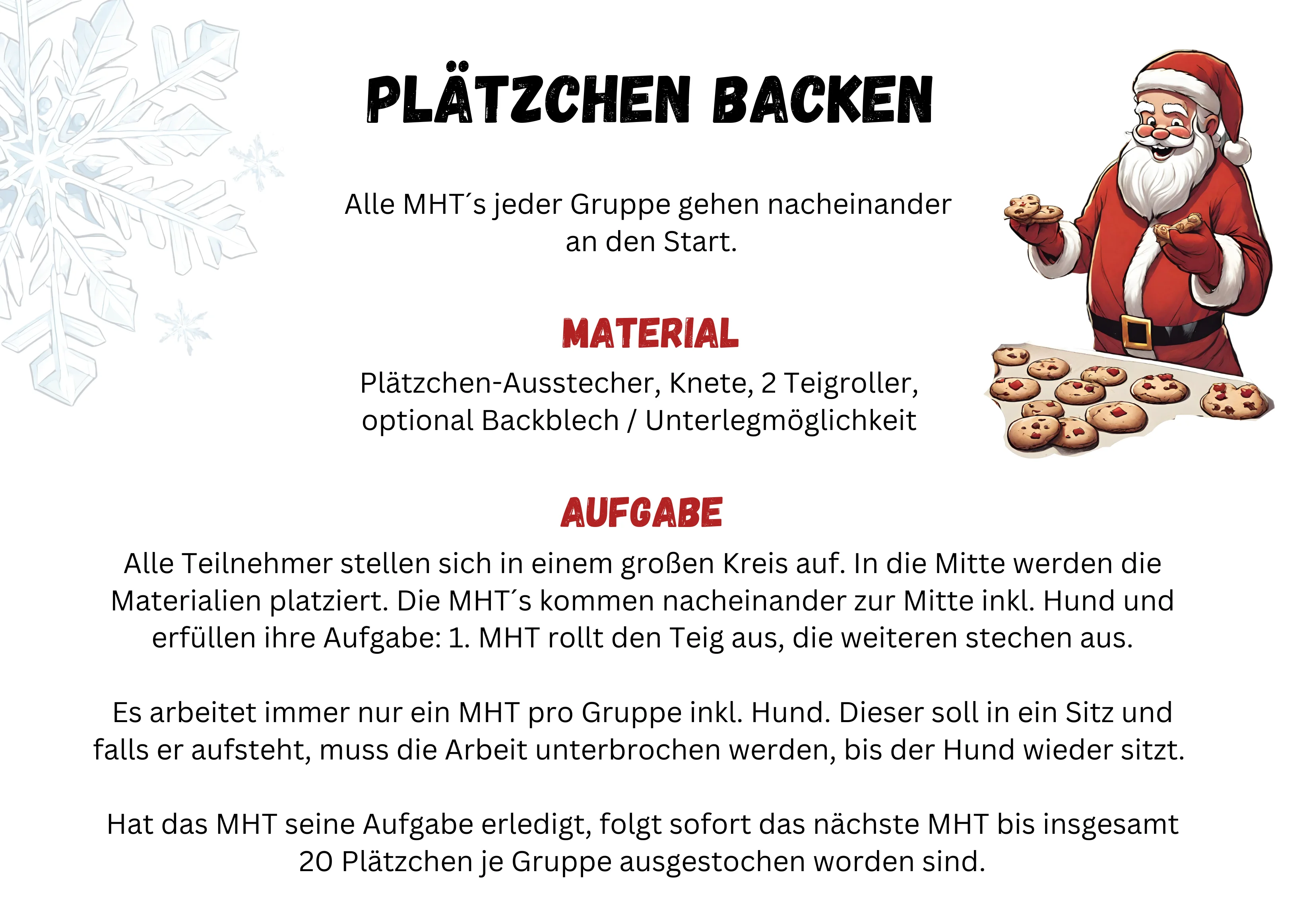 Aufgabenkarte Plätzchen backen, Ausschnitt