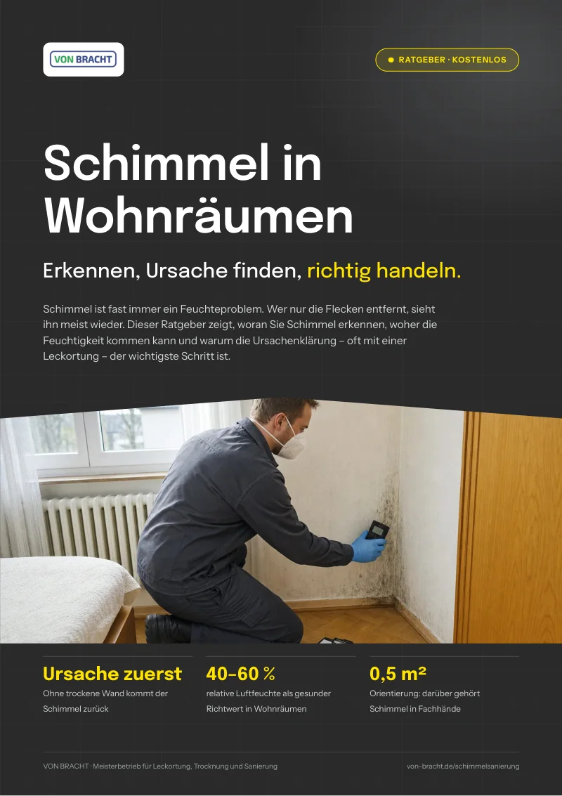 Titelseite des kostenlosen VON BRACHT Ratgebers „Schimmel in Wohnräumen – erkennen, Ursache finden, richtig handeln“