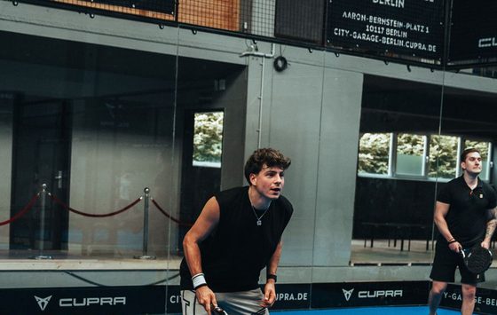 Padel player during a rally