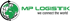 MP Logistik Logo: Grüner Globus mit schwarzem Umriss, daneben grüner Text "MP LOGISTIK" und "we connect the world".