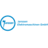 Blaues Janssen Elektromaschinen GmbH Logo mit stilisiertem Blitz in einem Kreis.