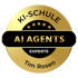 Goldenes Siegel "KI-SCHULE AI AGENTS EXPERTE Tim Rosen" mit fünf Sternen.