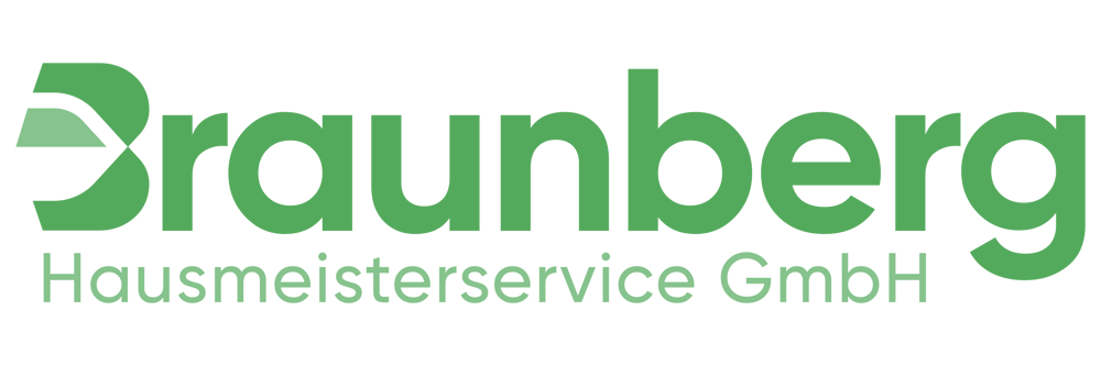 Grünes Logo mit dem Text "Braunberg Hausmeisterservice GmbH" auf dunkelgrünem Hintergrund.