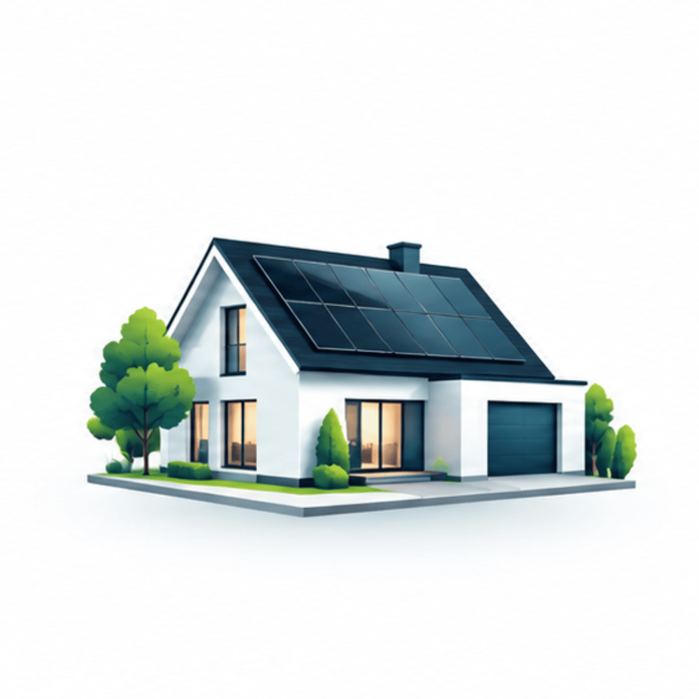 Haus mit Solaranlage auf dem Dach